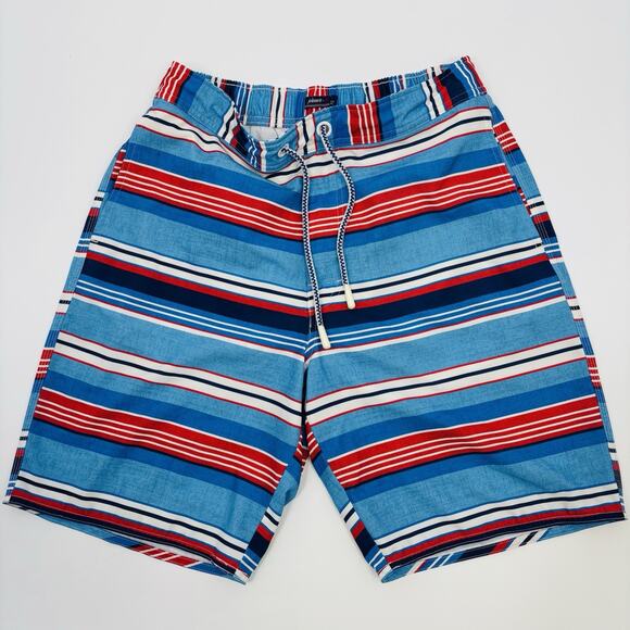 Johnnie O Swim Suit Trunks Men’s Medium M Multicolor Stripe Lined Pockets Board - Picture 1 of 6